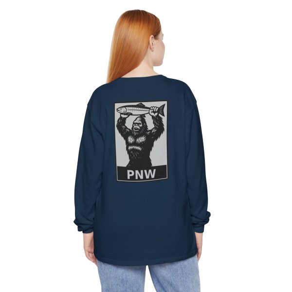 BOBO-SQUATCH PNW Fly Fishing Adventure Long Sleeve T-Shirt - BACK PRINT - Image 46