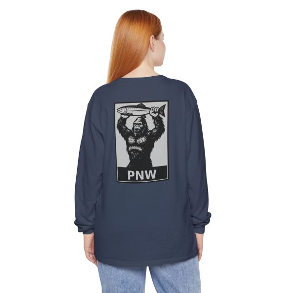 BOBO-SQUATCH PNW Fly Fishing Adventure Long Sleeve T-Shirt - BACK PRINT - Image 41