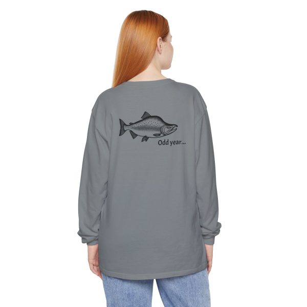 "Odd Year" Pink Salmon PNW Fly Fishing Long Sleeve Tee - BACK PRINT - Image 41