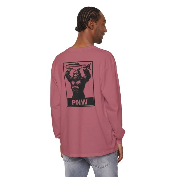 BOBO-SQUATCH PNW Fly Fishing Adventure Long Sleeve T-Shirt - BACK PRINT - Image 35