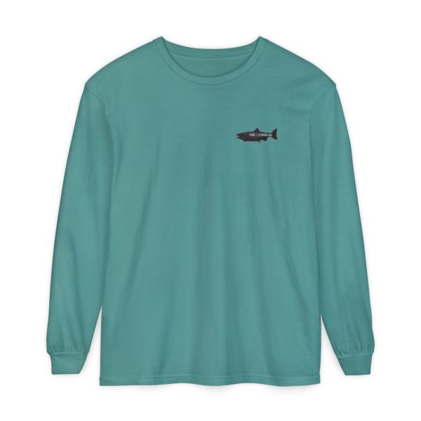 "Odd Year" Pink Salmon PNW Fly Fishing Long Sleeve Tee - BACK PRINT - Image 27