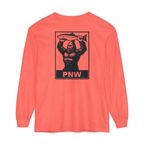 BOBO-SQUATCH PNW Fly Fishing Adventure Long Sleeve T-Shirt - BACK PRINT - Image 6