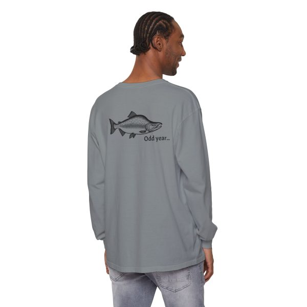 "Odd Year" Pink Salmon PNW Fly Fishing Long Sleeve Tee - BACK PRINT - Image 40