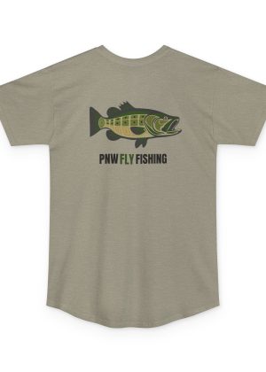 PNW Fly Fishing Tee — TALL CUT Green Bass Logo Shirt