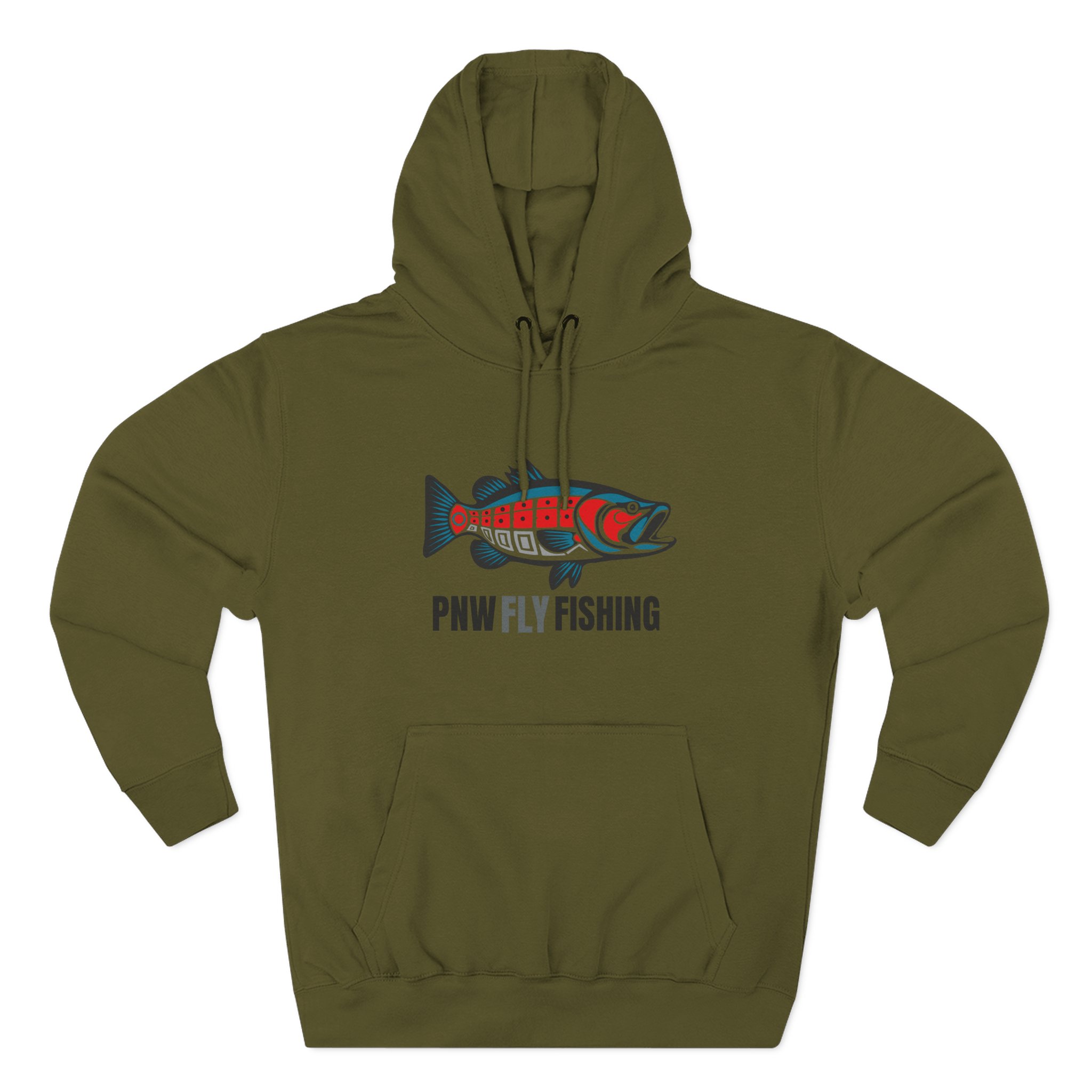 PNW Fly Fishing Bass Logo Hoodie - TALL CUT - Image 12