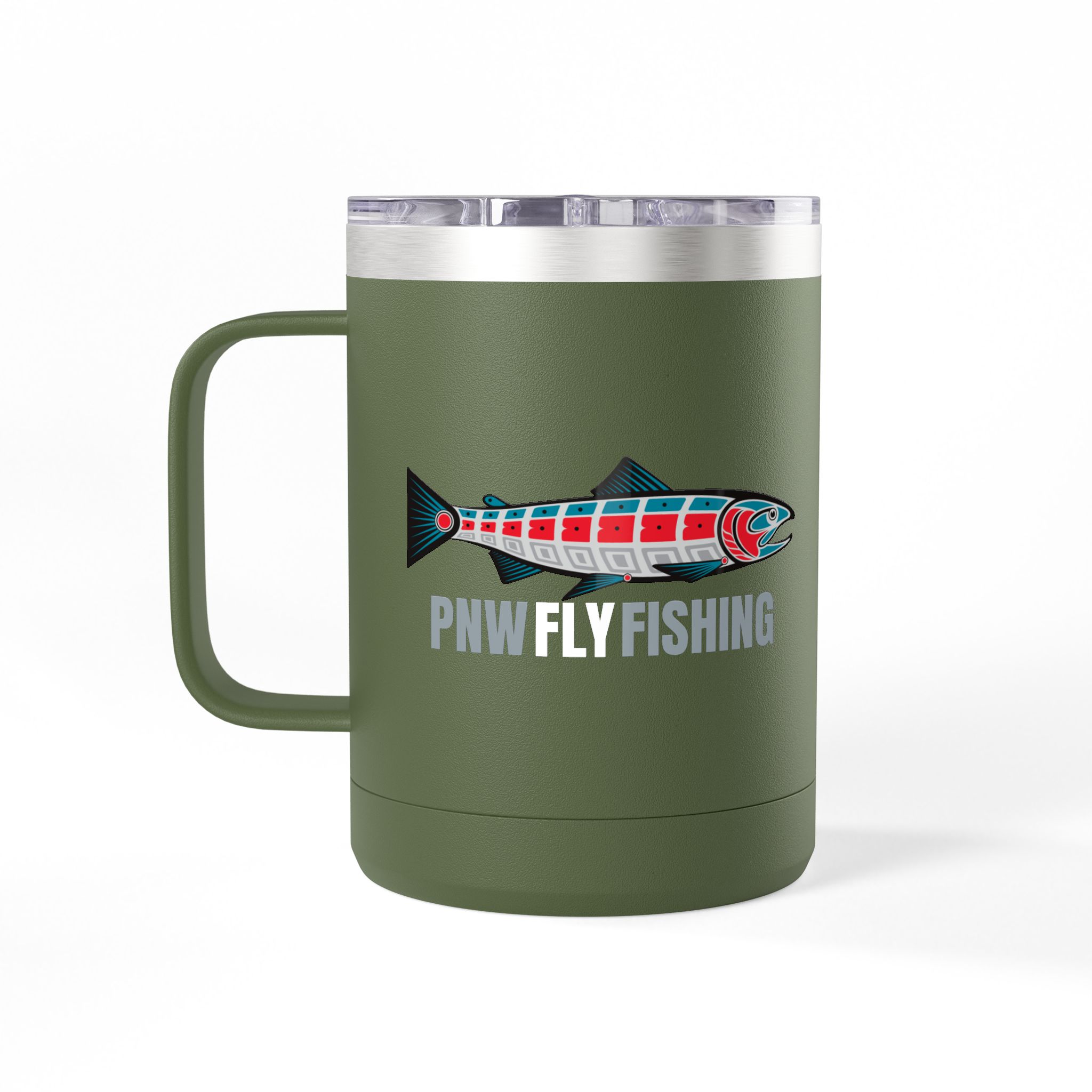 Fly Fishing Tumbler 15oz - PNW Fly Fishing Travel Mug - Image 12