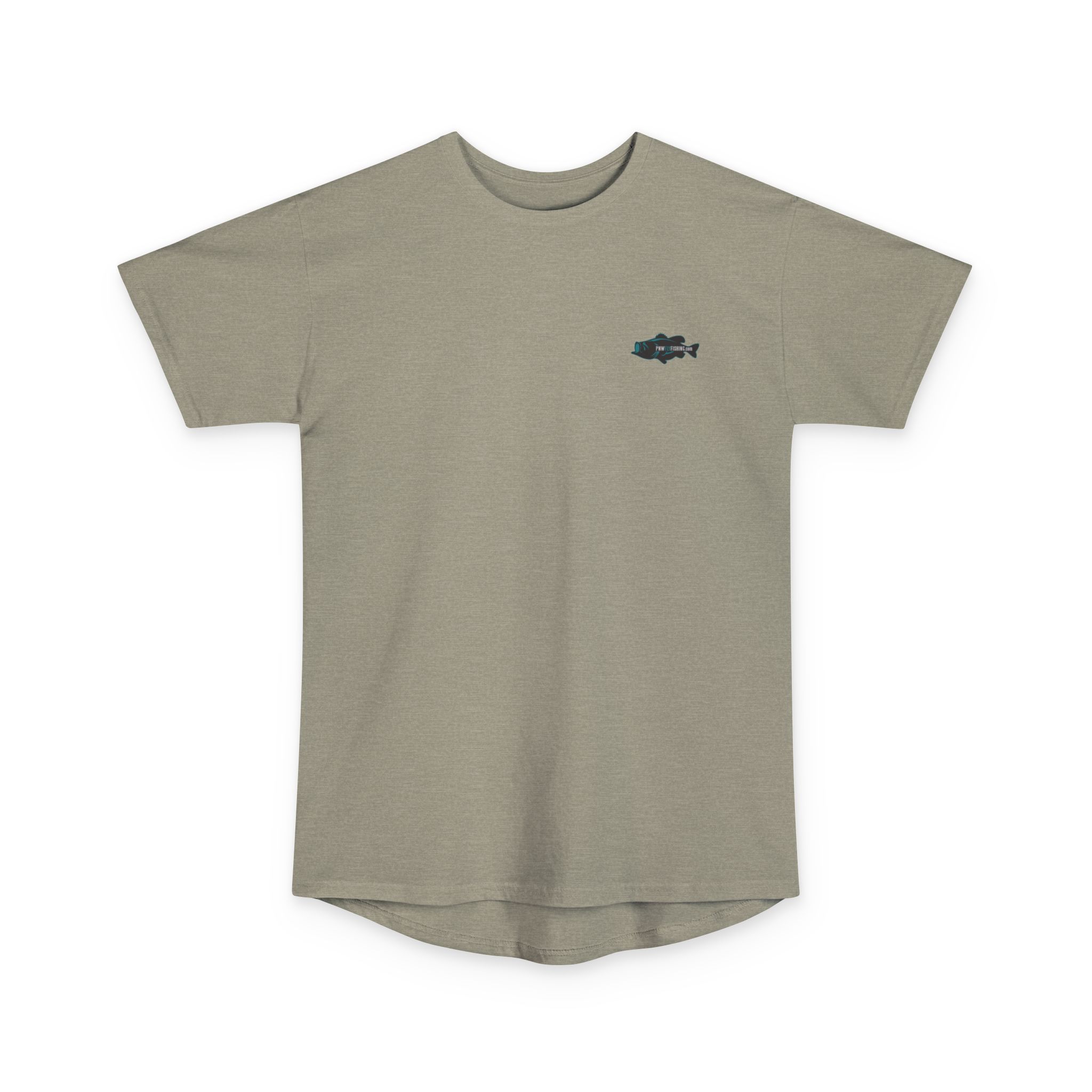 PNW Fly Fishing Tee — Long Body Green Bass Logo Shirt - Image 2