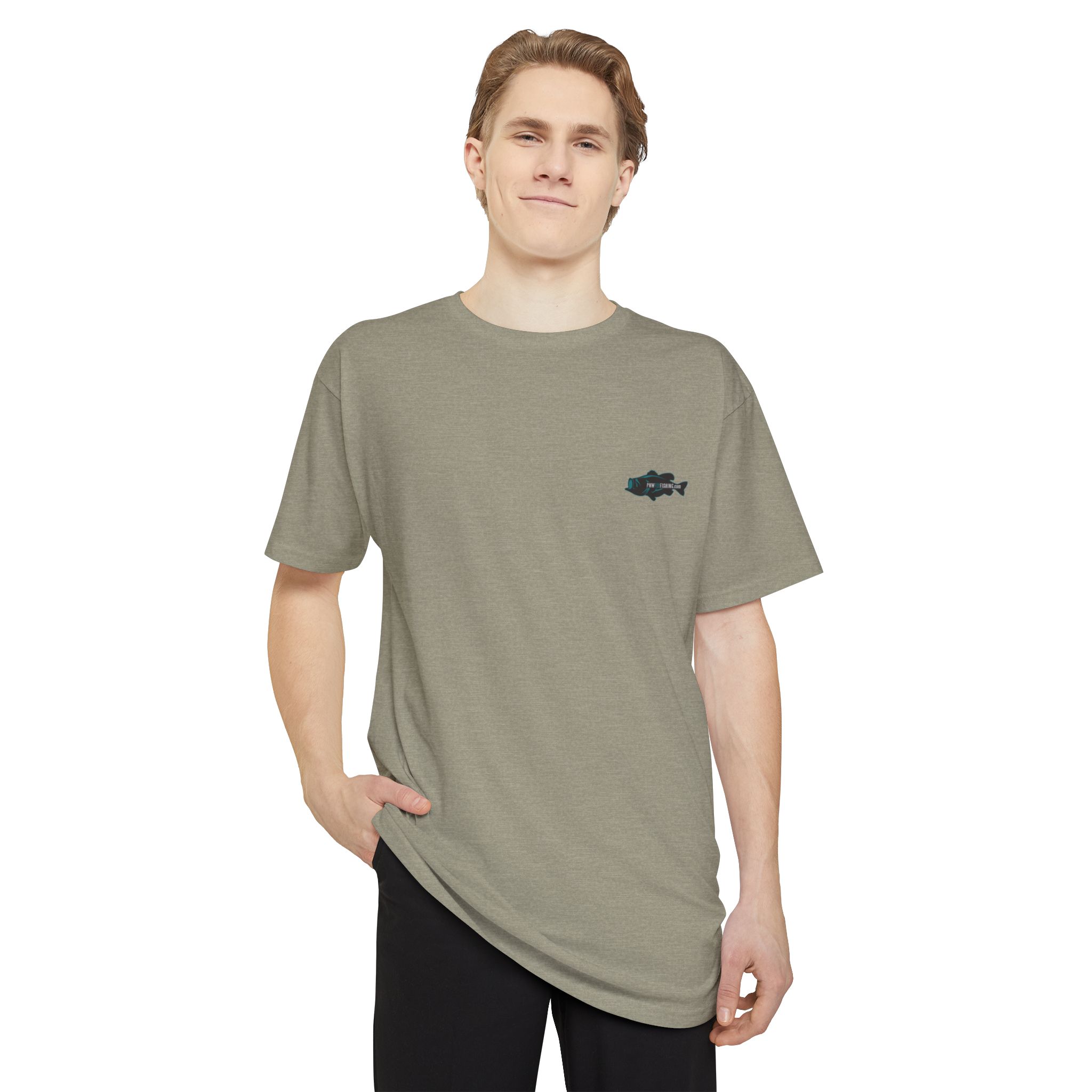 PNW Fly Fishing Tee — Long Body Green Bass Logo Shirt - Image 3