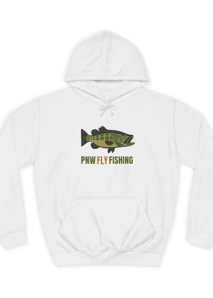 PNW Fly Fishing Hoodie — Pacific Northwest Green Bass Graphic Pullover