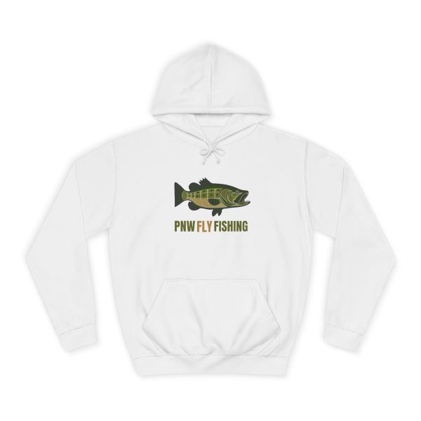 PNW Fly Fishing Hoodie — Pacific Northwest Green Bass Graphic Pullover