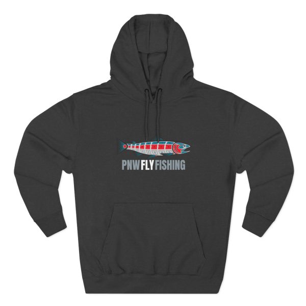 PNW Fishing Salmon Hoodie — TALL CUT Pacific Northwest Fish Graphic Pullover