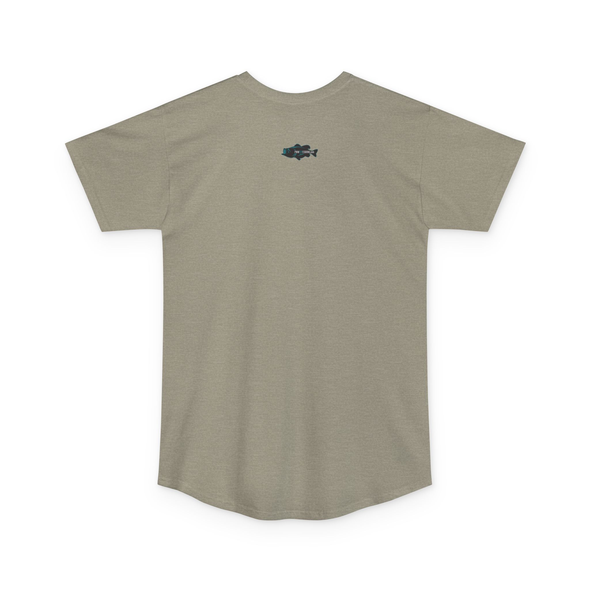PNW Fly Fishing Tee — (Front Print) Long Body Green Bass Logo Shirt - Image 2