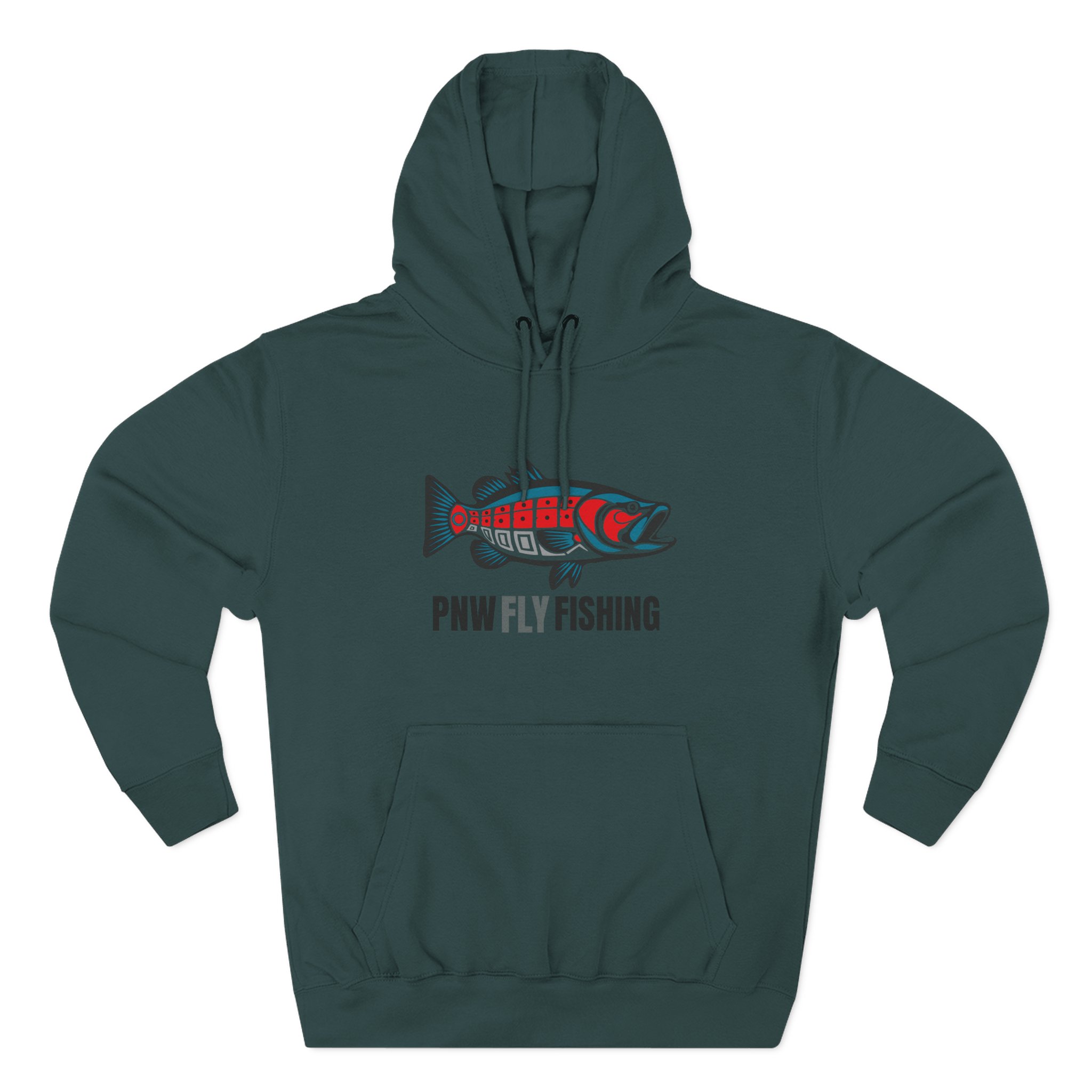 PNW Fly Fishing Bass Logo Hoodie - TALL CUT - Image 17