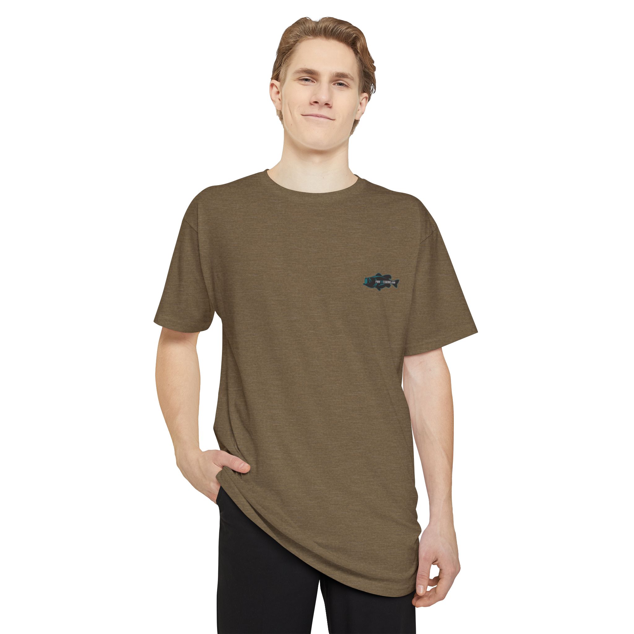 PNW Fly Fishing Tee — Long Body Green Bass Logo Shirt - Image 11