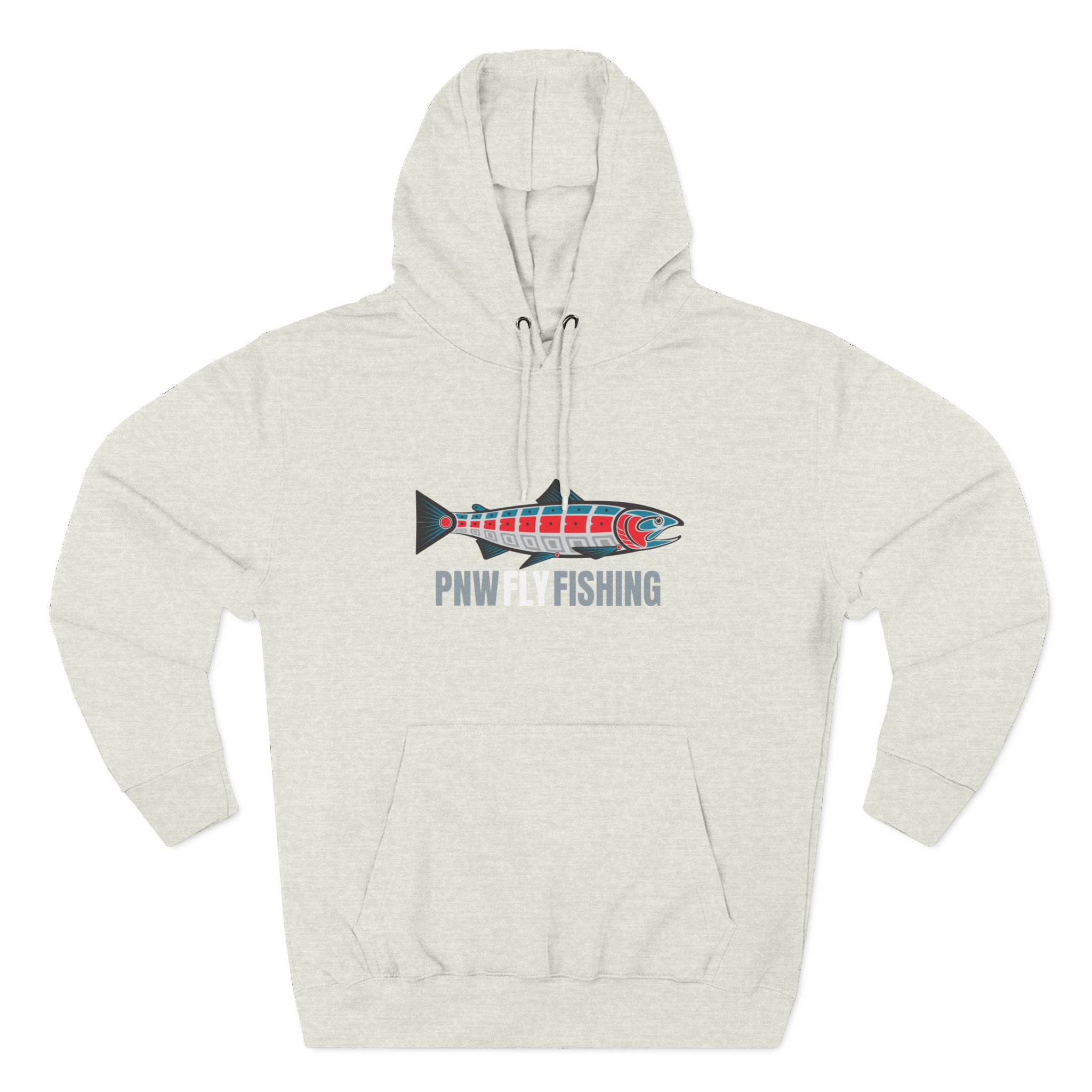 PNW Fishing Salmon Hoodie — TALL CUT Pacific Northwest Fish Graphic Pullover - Image 5