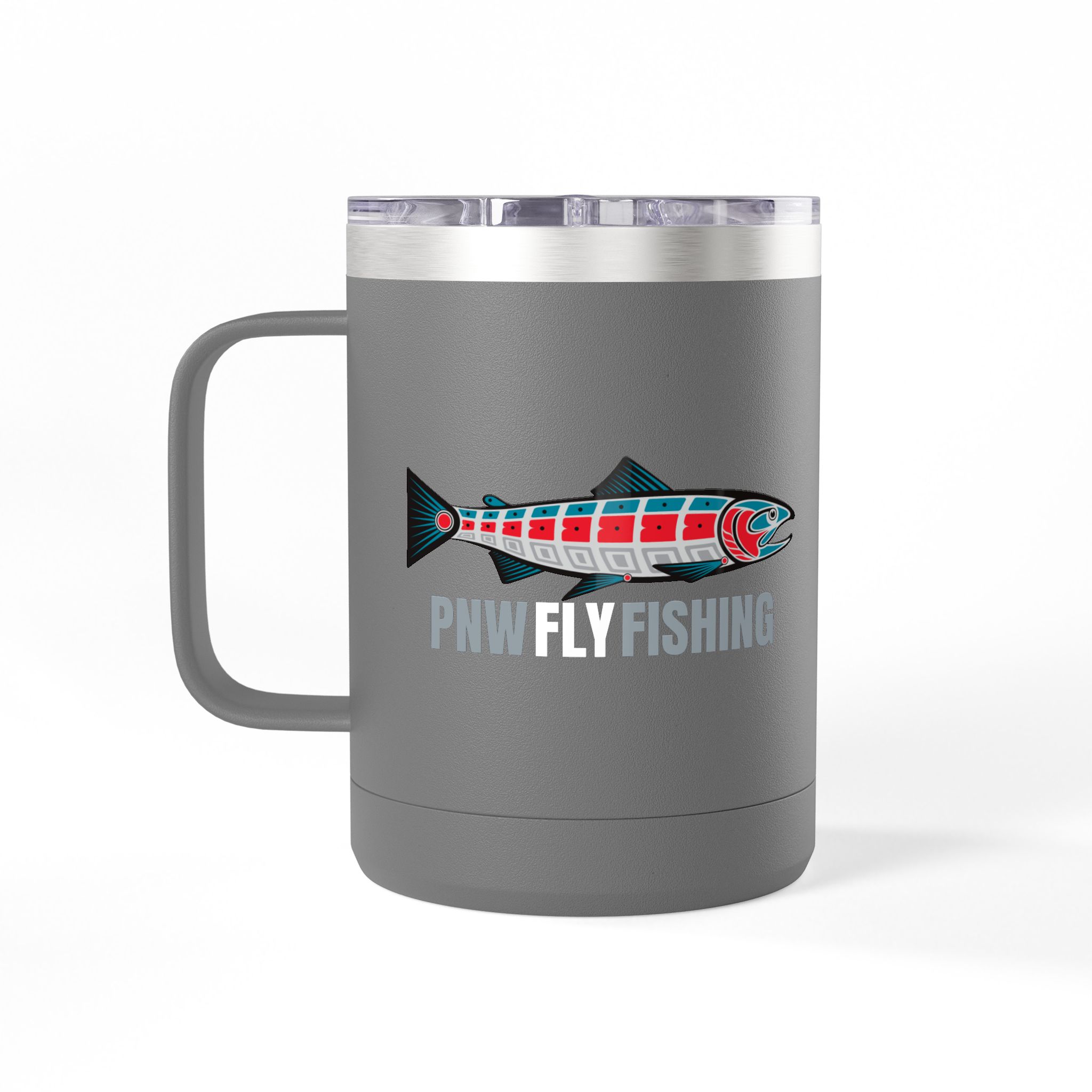 Fly Fishing Tumbler 15oz - PNW Fly Fishing Travel Mug - Image 4