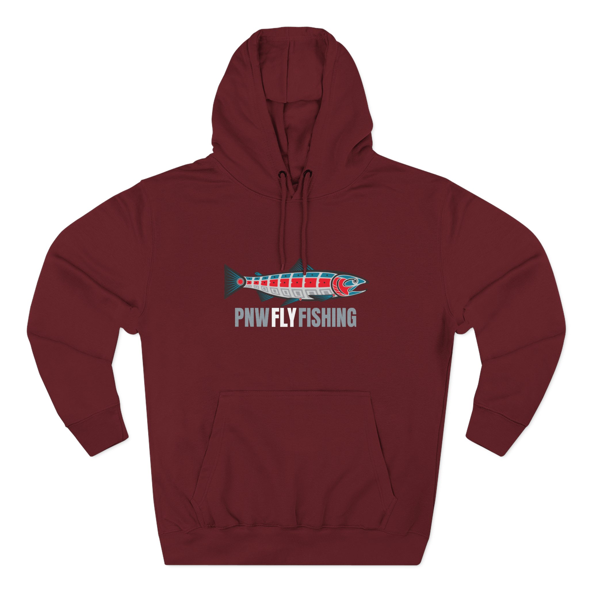 PNW Fishing Salmon Hoodie — TALL CUT Pacific Northwest Fish Graphic Pullover - Image 17