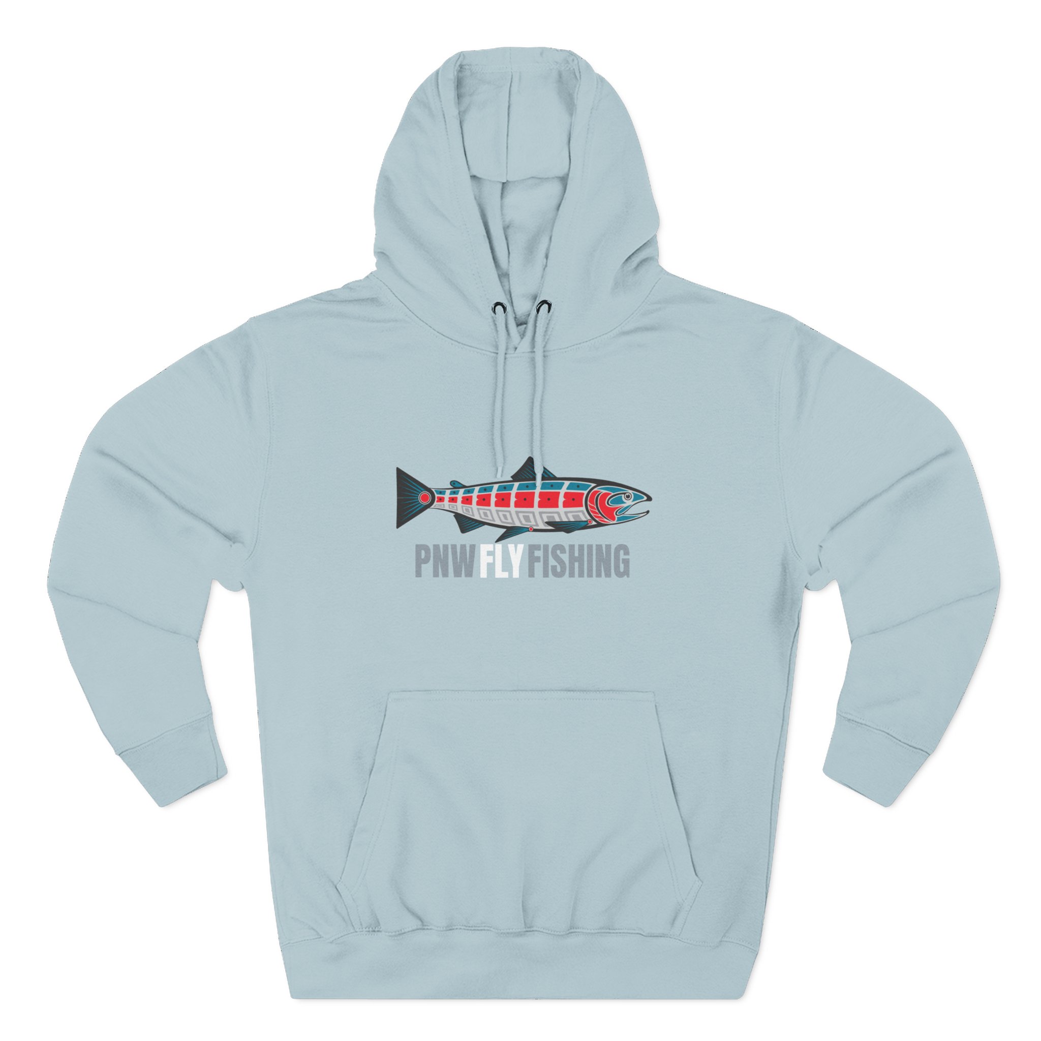 PNW Fishing Salmon Hoodie — TALL CUT Pacific Northwest Fish Graphic Pullover - Image 9