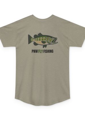 PNW Fly Fishing Tee — TALL CUT Green Bass Logo Shirt