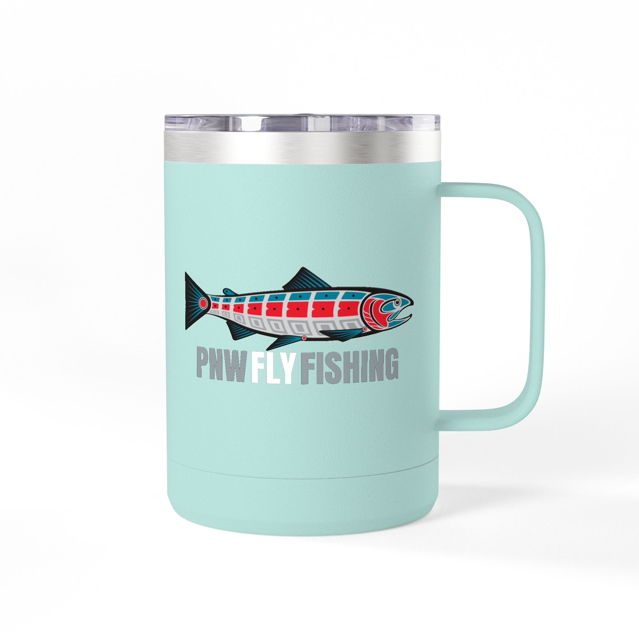 Fly Fishing Tumbler 15oz - PNW Fly Fishing Travel Mug - Image 14