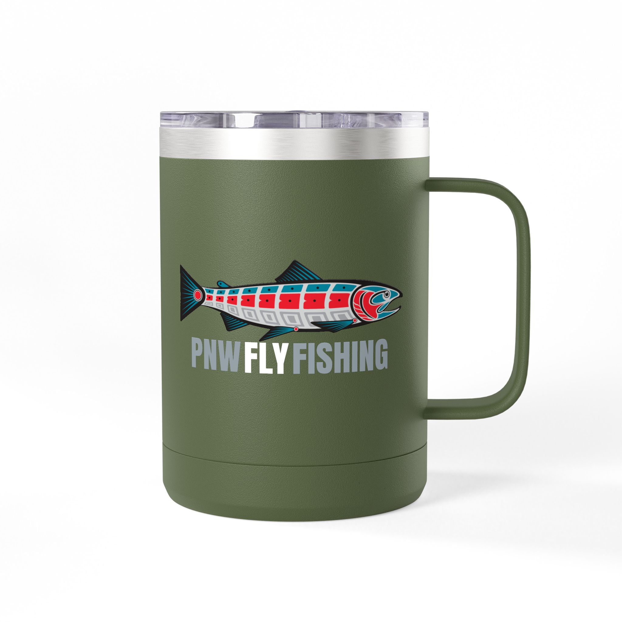 Fly Fishing Tumbler 15oz - PNW Fly Fishing Travel Mug - Image 10