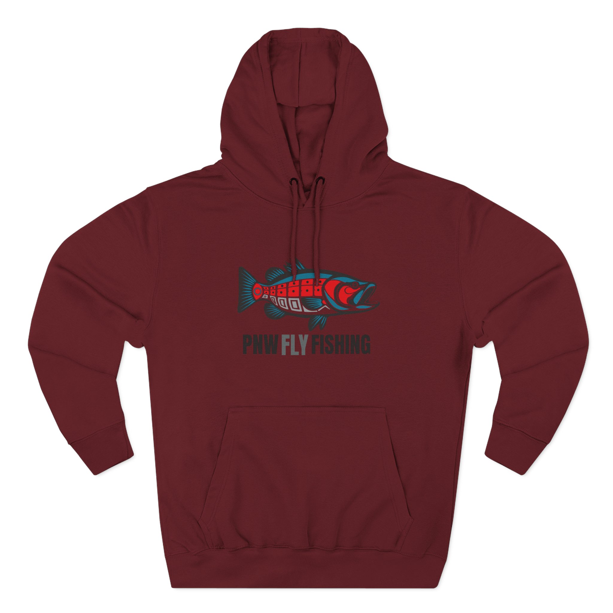 PNW Fly Fishing Bass Logo Hoodie - TALL CUT - Image 21
