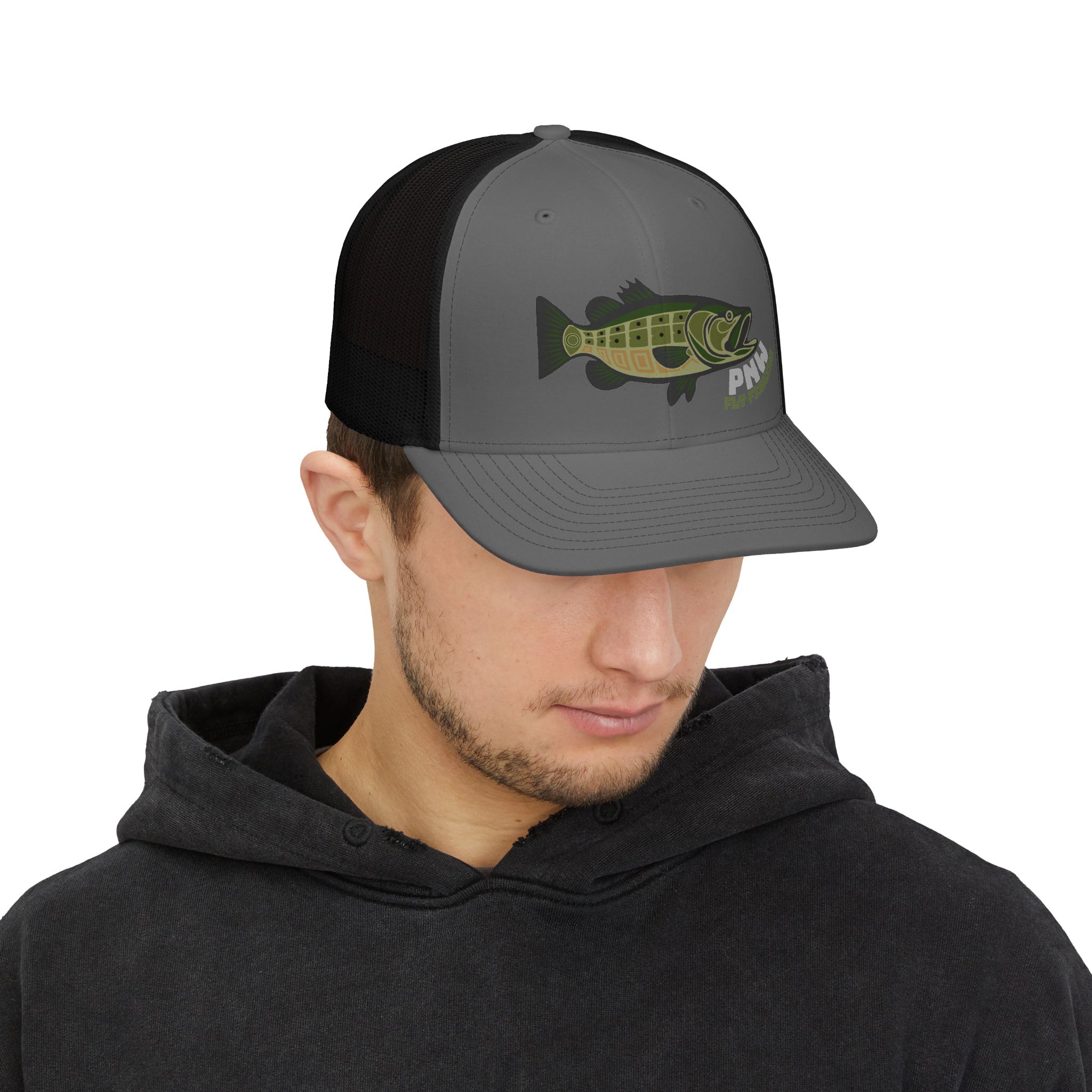 Largemouth Bass Fishing Trucker Hat - Image 3