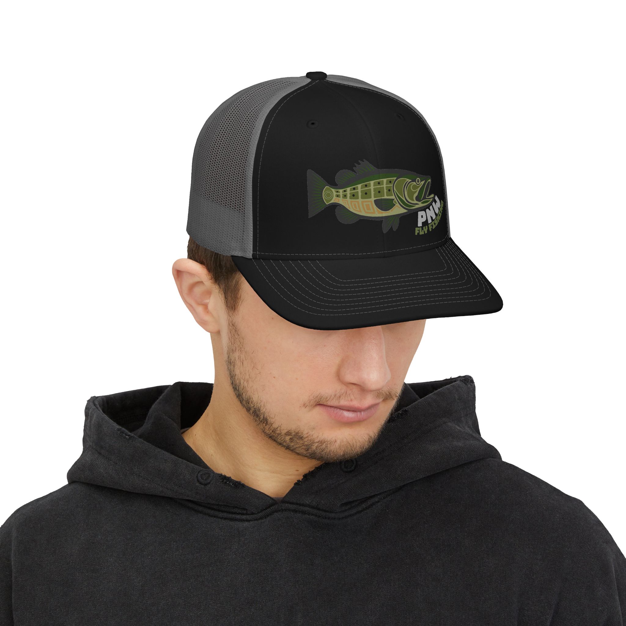 Largemouth Bass Fishing Trucker Hat - Image 11